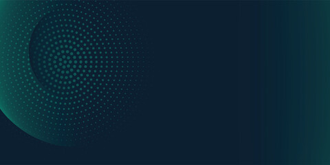Naklejka premium Abstract Dark Green Circular Halftone Background Modern Futuristic Design