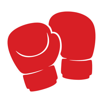 Boxing gloves vector illustration with red sports equipment symbolizing competition strength fitness training on white background