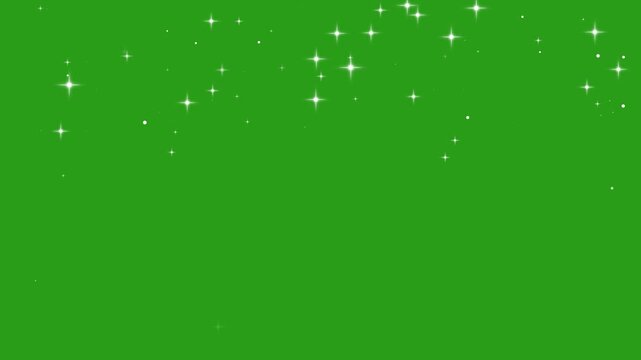 falling down sparkling stars with dust overlay background loop. Looping video white star glow particles background. White glowing twinkle star animation green screen 4k vidoes