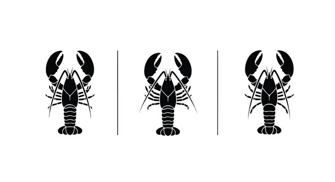 Seafood pattern with lobsters in halftone dotted style