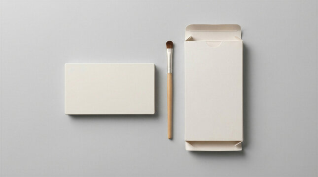 Cosmetic Makeup Brush and Product Packaging for Beauty Promotion