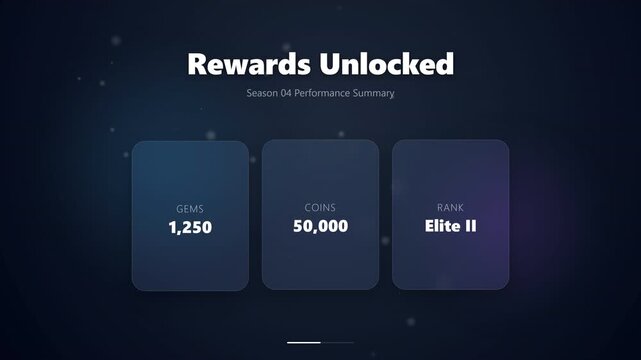 Animated Rewards Unlocked Level Up Achievements.
