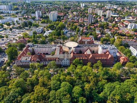 Aerial view of the University Hospital in Zielona G&oacute;ra
