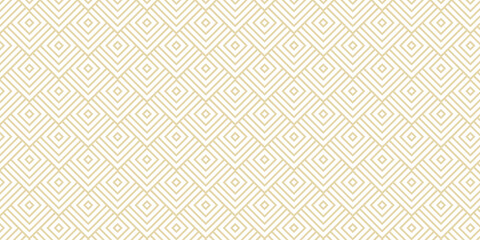 Fototapeta premium seamless pattern with square brown overlap swirl fabric vector overlapping ornament textile background.