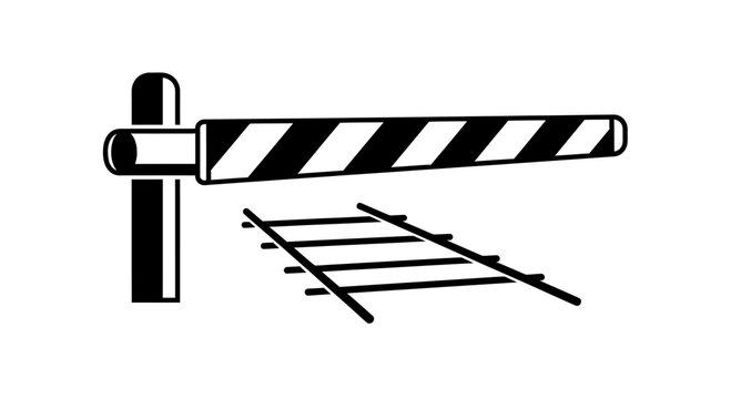 Railway crossing gate barrier system.