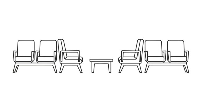 Modern furniture set with armchairs.