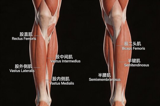 Human leg muscle anatomy diagram