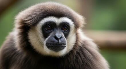 Fototapeta premium Close-up of a monkeys face outdoors.