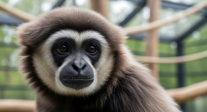 Close-up of a monkeys face.