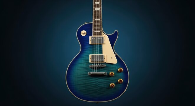 Electric Guitar in Teal Color.