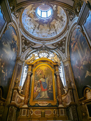 Naklejka premium Altar and Baroque Chapel of St Louis in Church of San Luigi dei Francesi Rome Italy