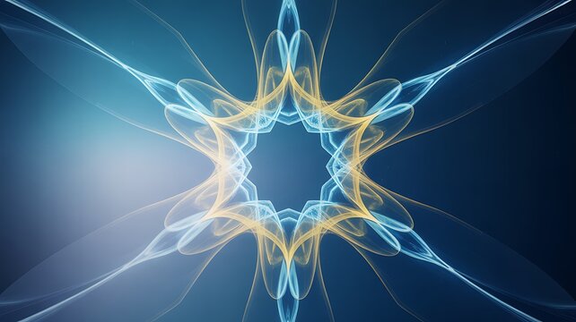 Abstract glowing star light pattern on blue futuristic background
