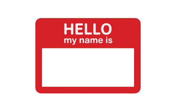 Red "Hello My Name Is" Sticker traced vector