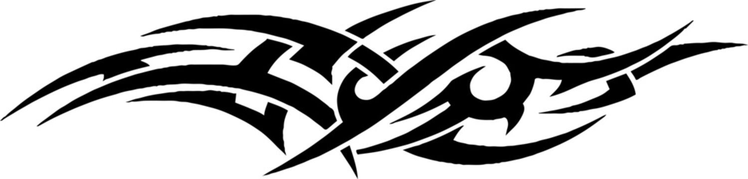 Black tribal flame tattoo design for car decal