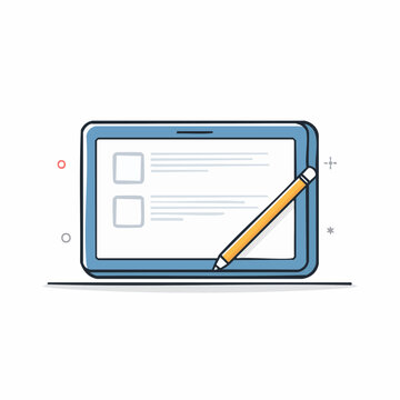 Tablet with Checklist and Pencil