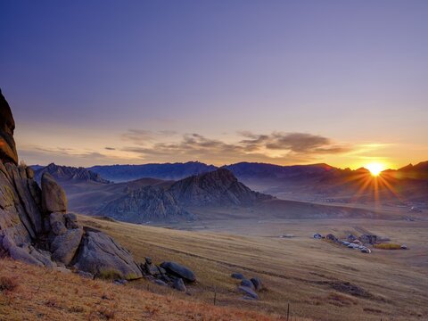 Sunrise in Gorchi Terelj National Park, Ulan Bator, Mongolia