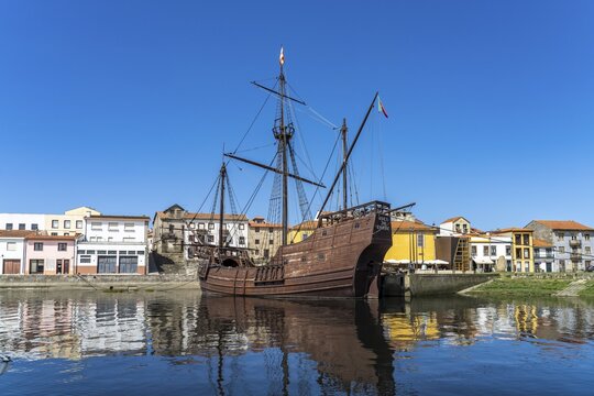 Replica of a 16th century caravel in Vila do Conde, Portugal