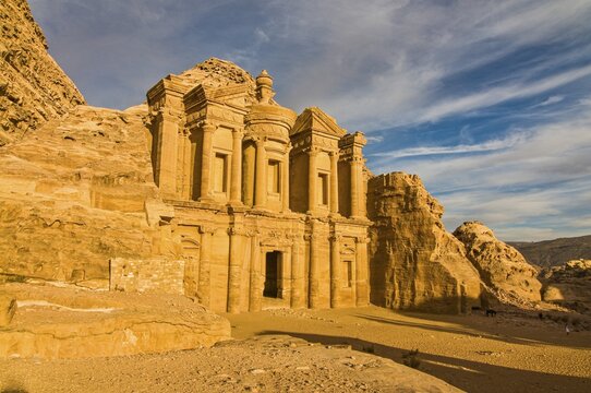 Ancient tomb Ed deir in the rock, Petra, Jordan