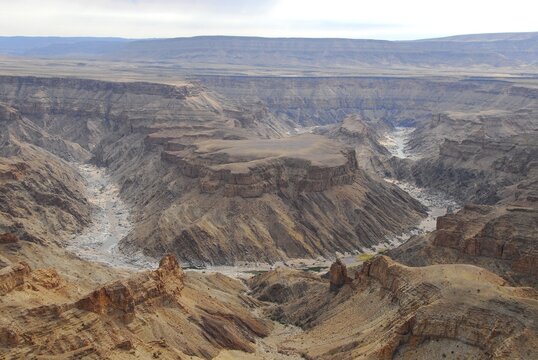 View from the main lookout point over the Fish River Canyon, Namibia, Africa