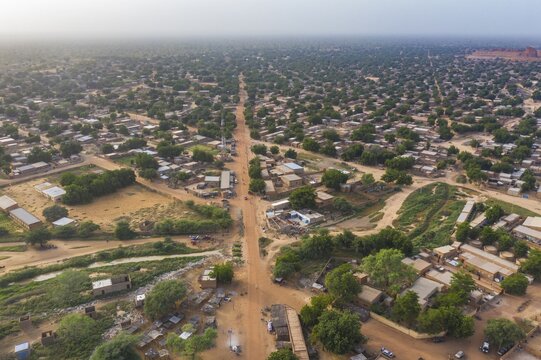 Aerial view, view, Dogondoutchi, Sahel, Niger
