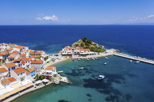 Aerial view, Kokkari, Samos, Greece