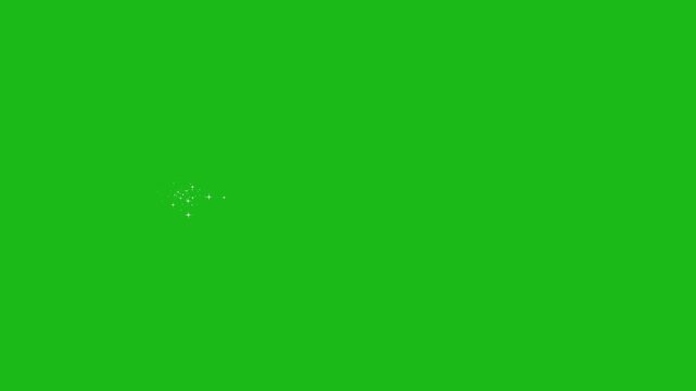 Glittering Star particle trails for video transition green screen 4k video overlay. glitter star explosion 4k Magic glitter sparkle trail, particle magic tail sparkling glitter star dust trail loop.