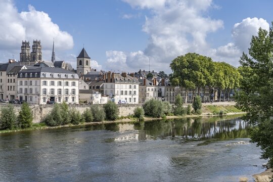 Old Town, Cathedral and the Loire in Orleans, France