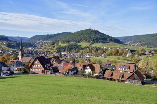 View of Baiersbronn, Freudenstadt district, Black Forest, Baden-W&uuml;rttemberg, Germany