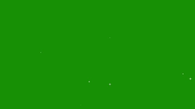 white glitter stars and sparkling particle dust animation. falling stars loop on green screen 4k. Night starry skies with twinkling or blinking stars. shimmering starburst light with pulsing