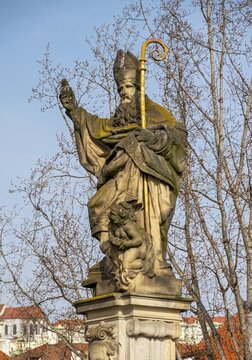 Statue of Augustine of Hippo, Charles Bridge, Prague - Praha, Czech Republic