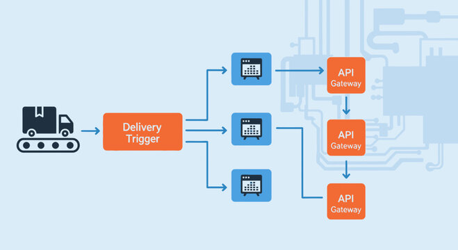 API Gateway Data Flow Diagram: Delivery Truck to Logic