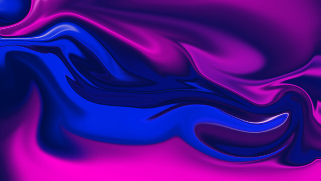 Mesmerizing Abstract Background with Dynamic Flowing Waves of Vibrant Blue and Pink Liquid Colors Creating a Modern Digital Art Texture