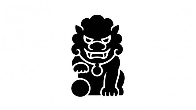 Guardian stone lion protection symbol icon