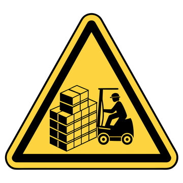 Forklift Operating in Warehouse Warning Sign