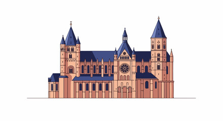 Fototapeta premium A grand, gothic-style cathedral with multiple towers and arched windows