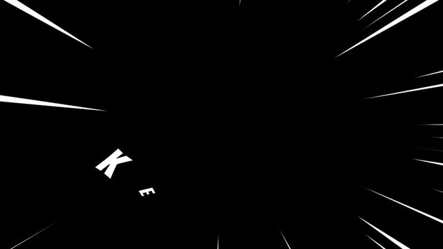 Motivational Quote 'Keep Going' in Bold White Text on Black Background with Dynamic Lines