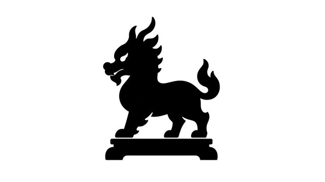 Mythical guardian beast prosperity symbol icon