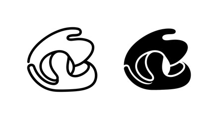 Fototapeta premium Abstract Organic Shapes, Fluid Lines, Minimalist Design Elements, Black and White Vector Icons for Branding and Web Graphics