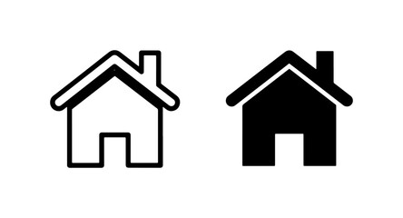 Fototapeta premium Simple House Icons, Outline and Solid Fill Vector Graphics, Home Symbol Set for Web and App Design