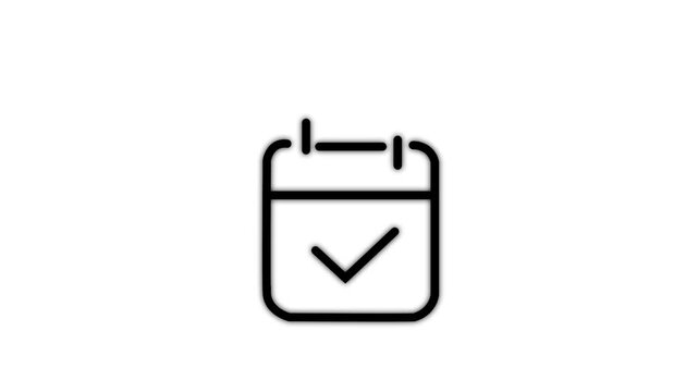 Calendar confirm meeting icon animation - Essential basic icon motion design protection concepts, planning4k video