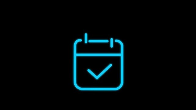 Calendar confirm meeting icon animation - Essential basic icon motion design protection concepts, planning4k video