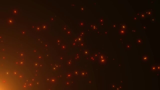 fire sparks burning hot particles and light flare on black background animation,game and technology live stream blank social media motion design element