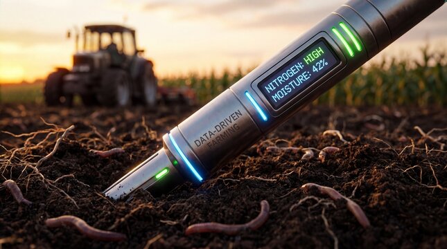Soil moisture meter testing earthworms soil