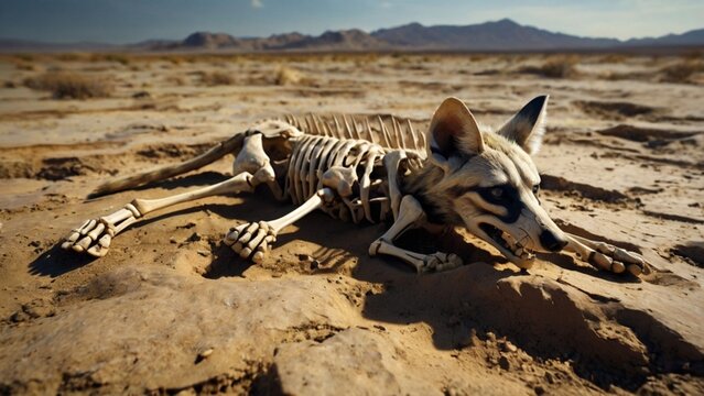  Archaeological Fossil Style An ancient aardwolf skeleton