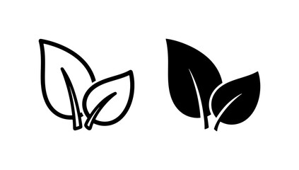 Fototapeta premium Leaf Icons, Nature Symbols, Organic Elements, Eco-friendly Design Vector Set