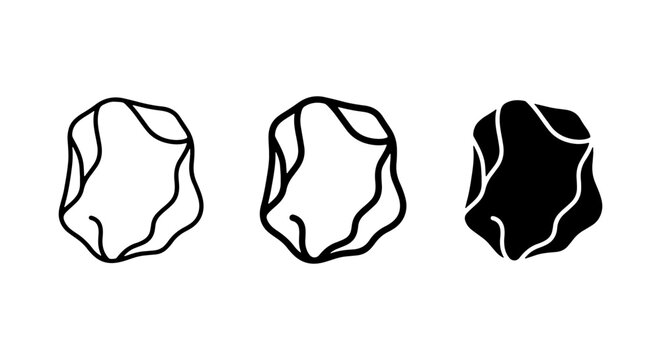 Stone Icons, Rock Vector Graphics, Pebble Outline & Silhouette