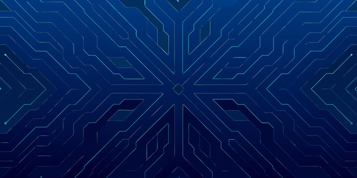 abstract circuit board pattern with intersecting lines dark blue technology background
