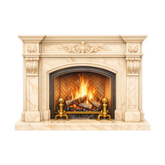 Fototapeta premium PNG Elegant marble fireplace illustration.