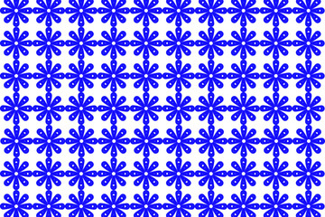 Fototapeta premium Seamless Blue Flower Pattern Minimalist Floral Grid Background