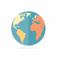 Obraz premium Flat Design Earth Globe Illustration